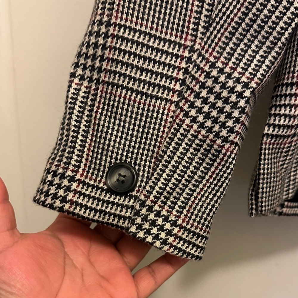 LOFT Women's Classic Black and White Checkered Blazer - Picture 6 of 7
